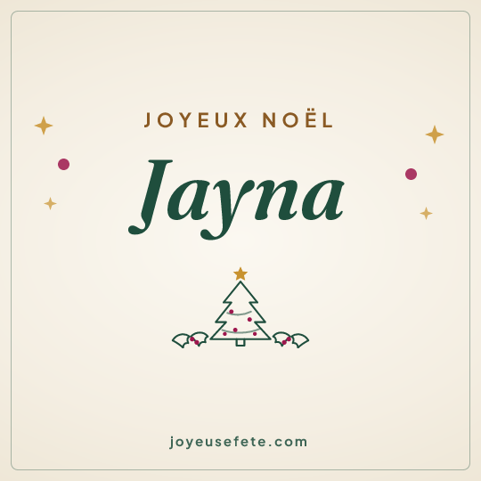 Image carrée « Joyeux Noël Jayna » pour WhatsApp