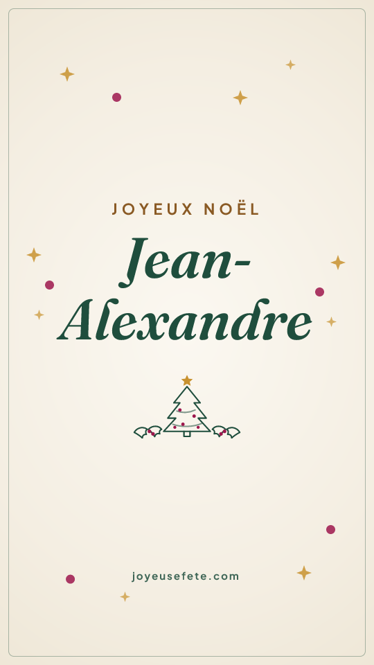 Image « Joyeux Noël Jean-Alexandre » au format story
