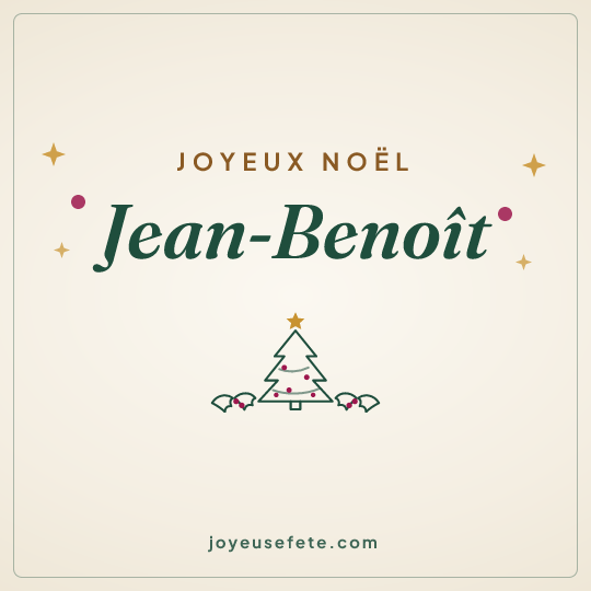 Image carrée « Joyeux Noël Jean-Benoît » pour WhatsApp