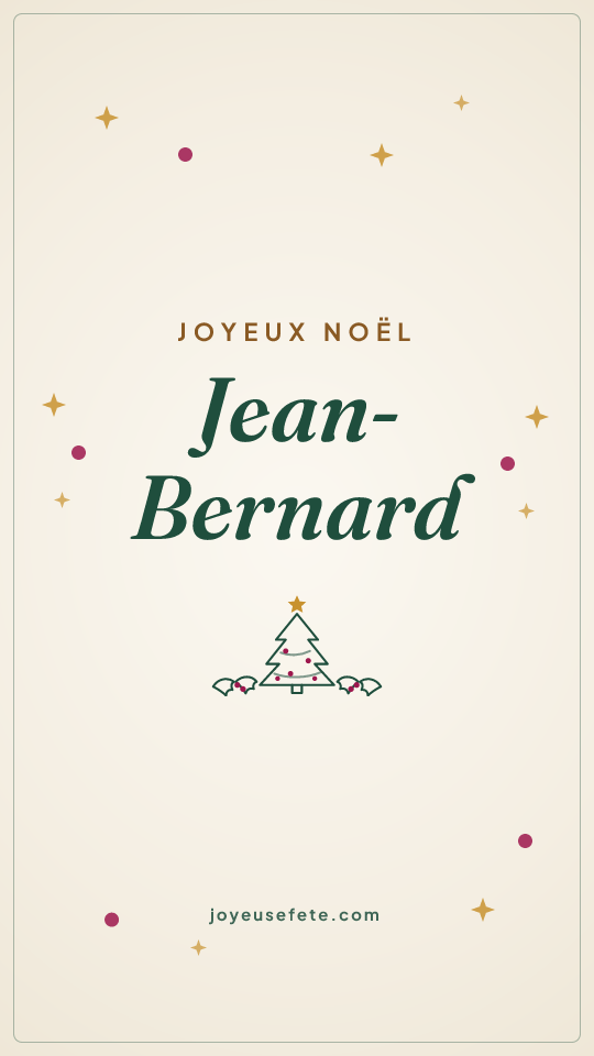 Image « Joyeux Noël Jean-Bernard » au format story