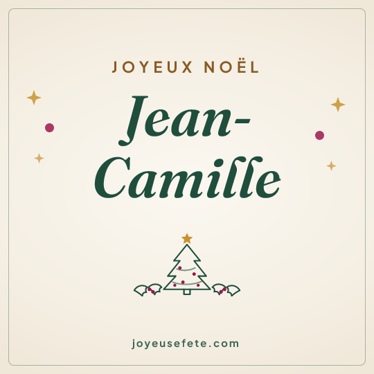 Image carrée « Joyeux Noël Jean-Camille » pour WhatsApp