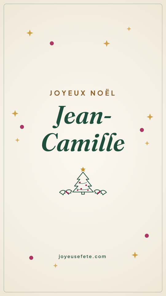 Image « Joyeux Noël Jean-Camille » au format story