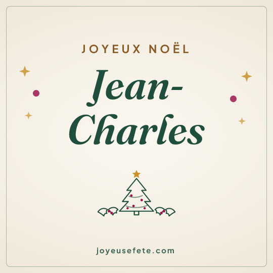 Image carrée « Joyeux Noël Jean-Charles » pour WhatsApp