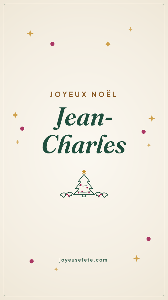 Image « Joyeux Noël Jean-Charles » au format story