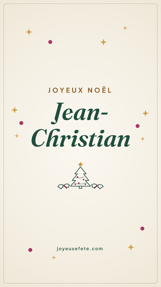 Image « Joyeux Noël Jean-Christian » au format story
