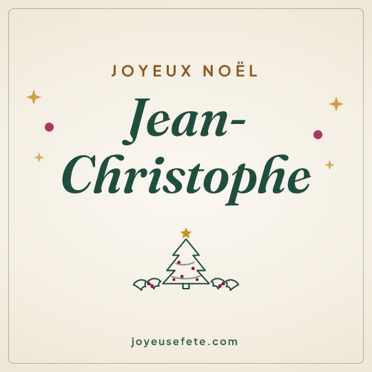 Image carrée « Joyeux Noël Jean-Christophe » pour WhatsApp