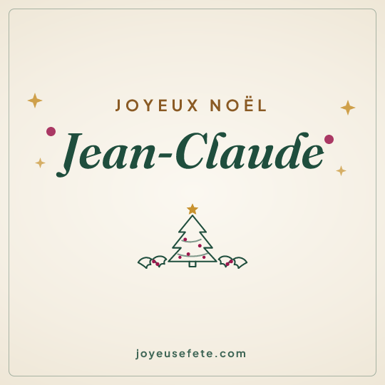 Image carrée « Joyeux Noël Jean-Claude » pour WhatsApp