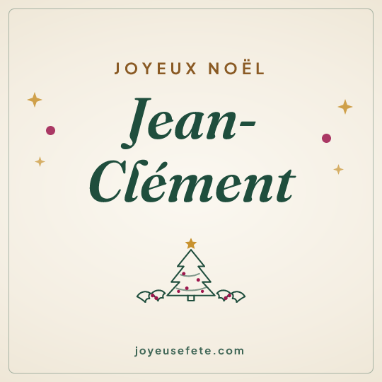 Image carrée « Joyeux Noël Jean-Clément » pour WhatsApp