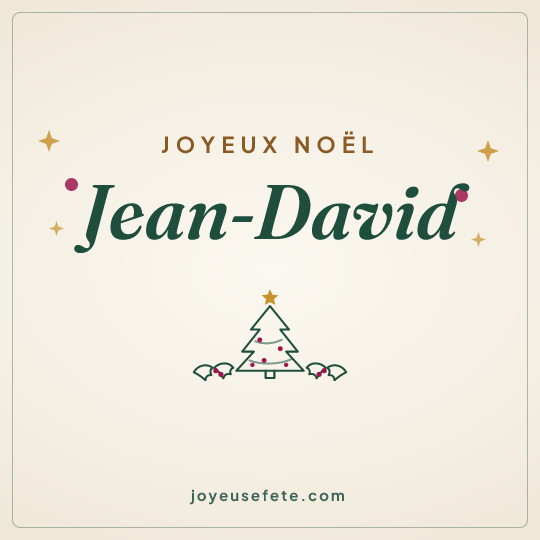Image carrée « Joyeux Noël Jean-David » pour WhatsApp