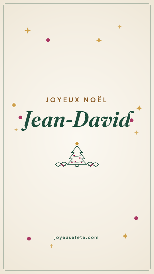 Image « Joyeux Noël Jean-David » au format story