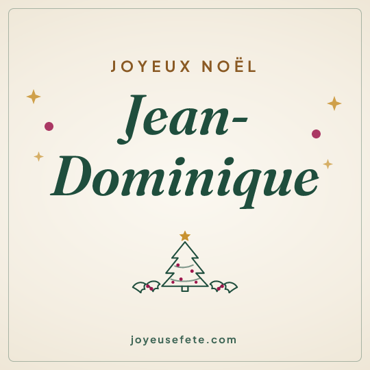 Image carrée « Joyeux Noël Jean-Dominique » pour WhatsApp