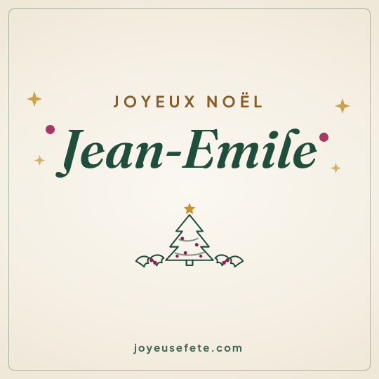 Image carrée « Joyeux Noël Jean-Emile » pour WhatsApp