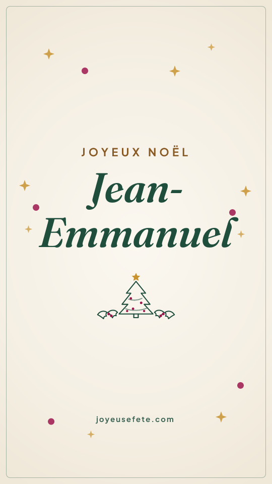 Image « Joyeux Noël Jean-Emmanuel » au format story
