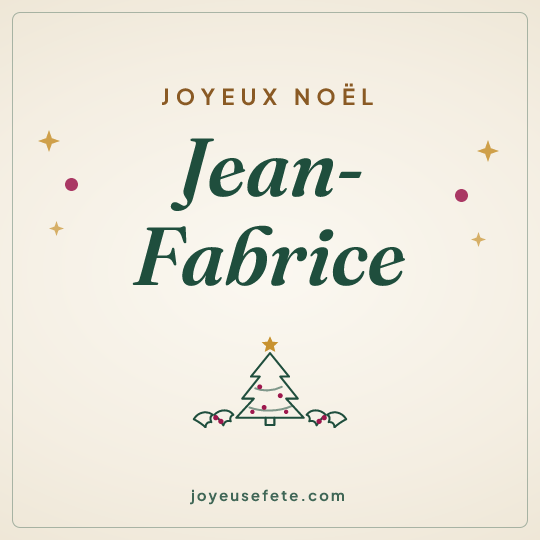 Image carrée « Joyeux Noël Jean-Fabrice » pour WhatsApp