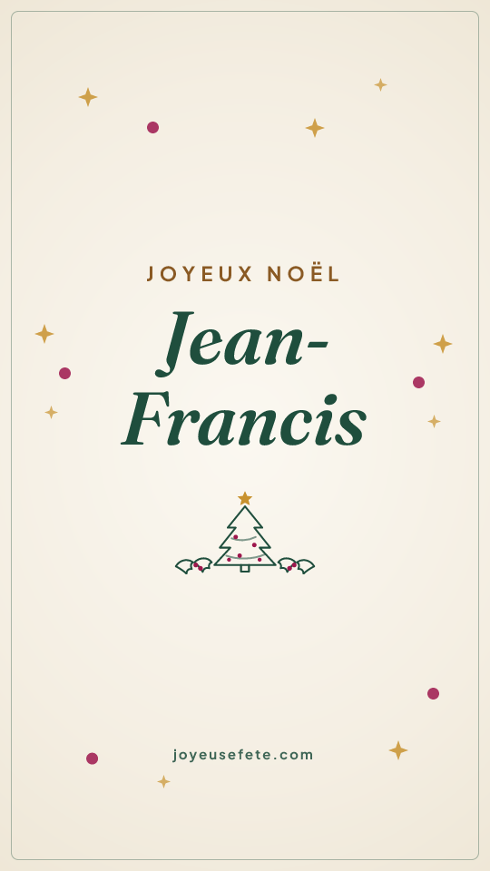 Image « Joyeux Noël Jean-Francis » au format story