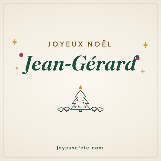 Image carrée « Joyeux Noël Jean-Gérard » pour WhatsApp