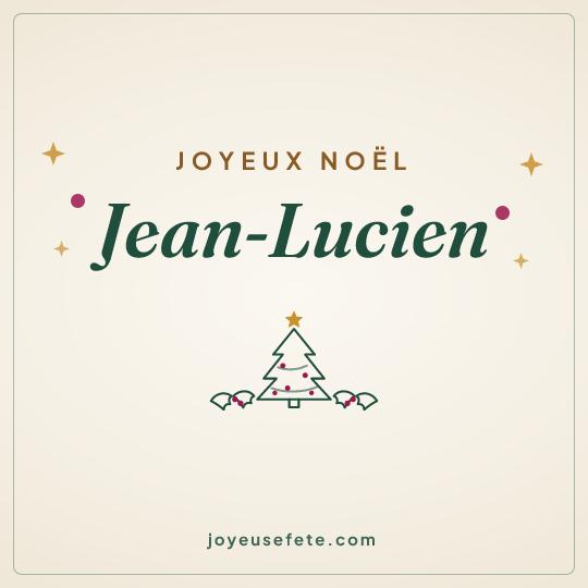 Image carrée « Joyeux Noël Jean-Lucien » pour WhatsApp