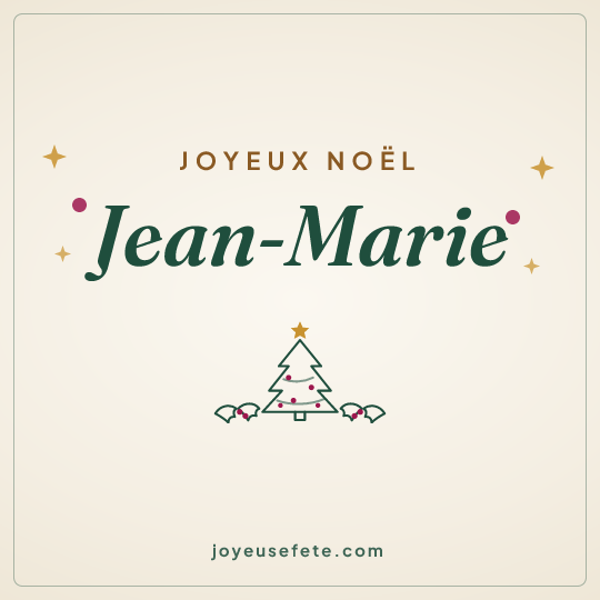 Image carrée « Joyeux Noël Jean-Marie » pour WhatsApp