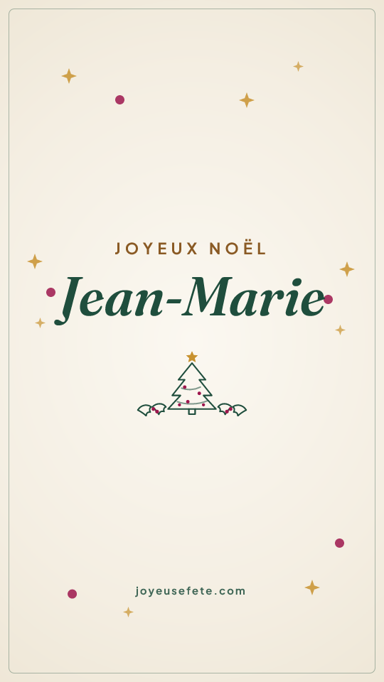 Image « Joyeux Noël Jean-Marie » au format story