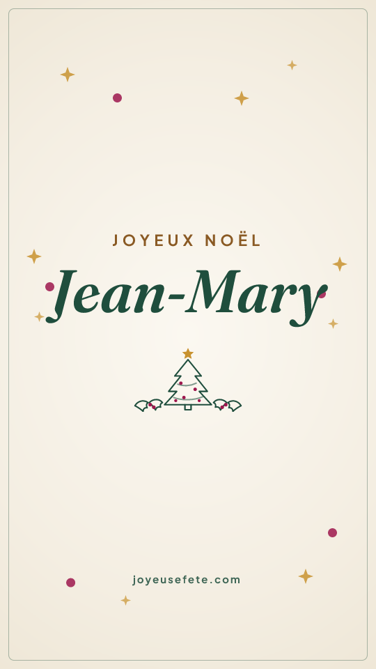 Image « Joyeux Noël Jean-Mary » au format story