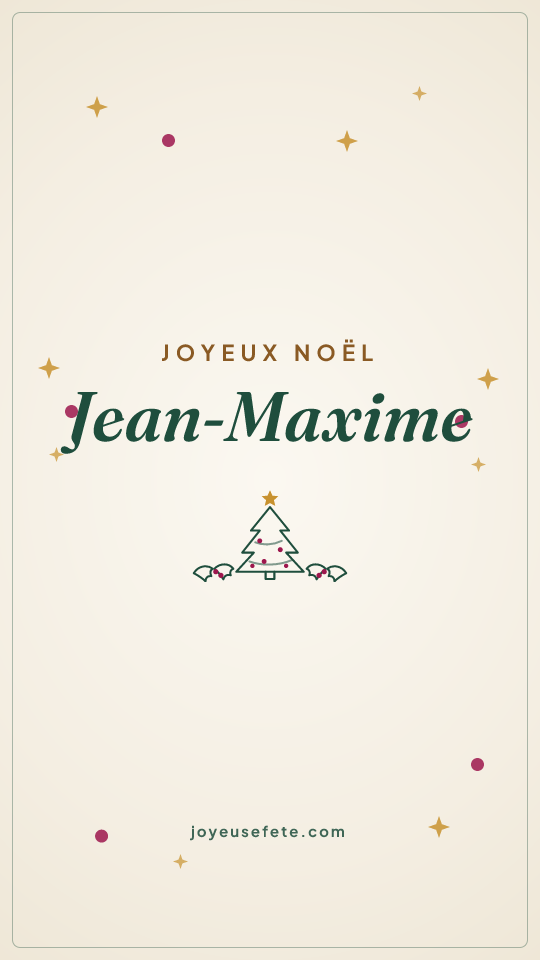 Image « Joyeux Noël Jean-Maxime » au format story
