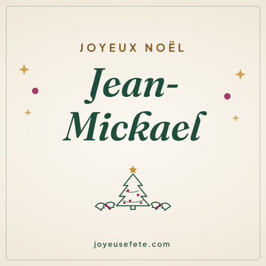 Image carrée « Joyeux Noël Jean-Mickael » pour WhatsApp