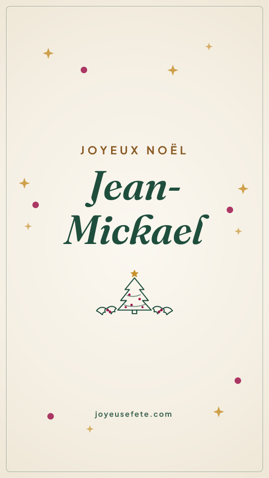 Image « Joyeux Noël Jean-Mickael » au format story
