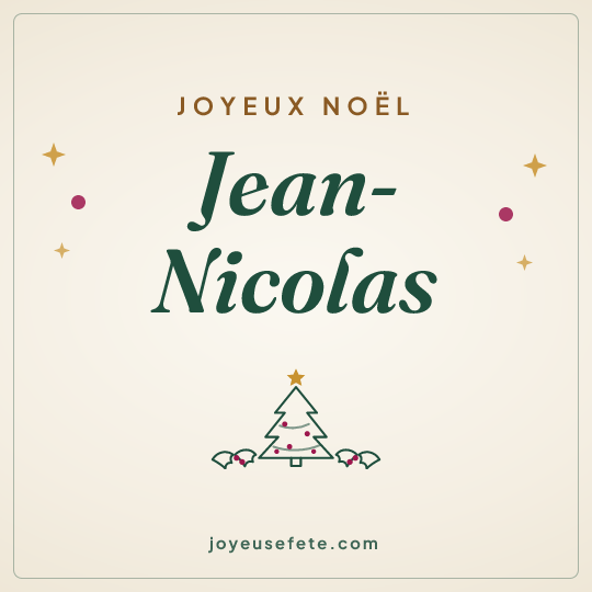 Image carrée « Joyeux Noël Jean-Nicolas » pour WhatsApp
