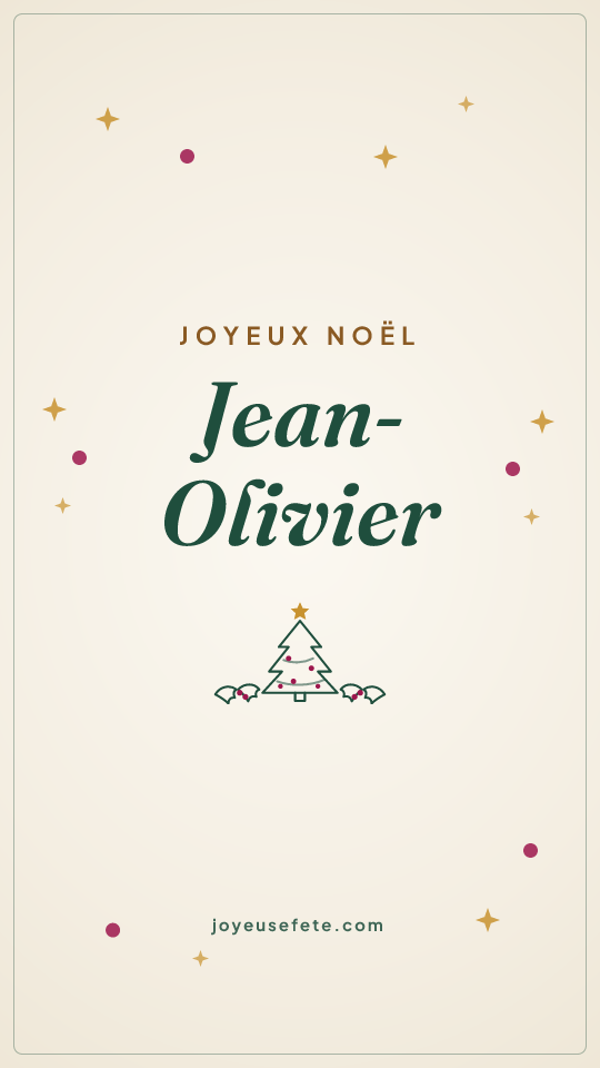 Image « Joyeux Noël Jean-Olivier » au format story