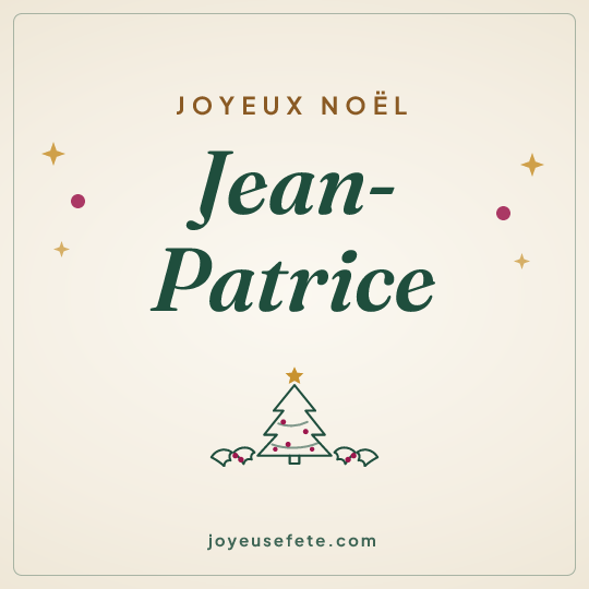 Image carrée « Joyeux Noël Jean-Patrice » pour WhatsApp