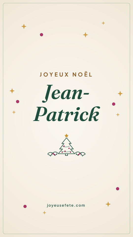 Image « Joyeux Noël Jean-Patrick » au format story