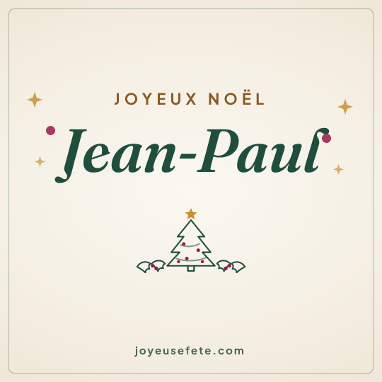 Image carrée « Joyeux Noël Jean-Paul » pour WhatsApp