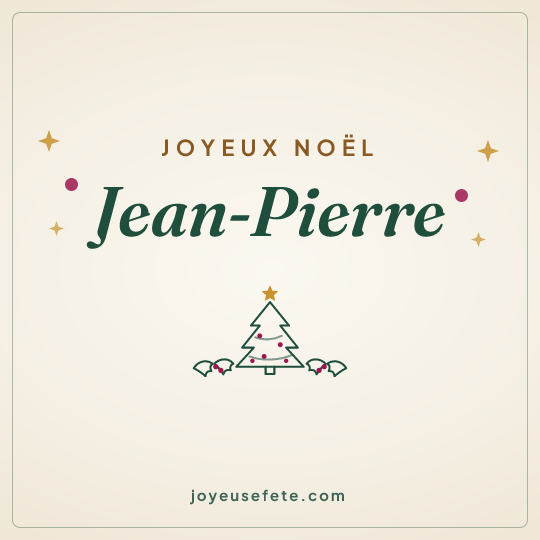 Image carrée « Joyeux Noël Jean-Pierre » pour WhatsApp