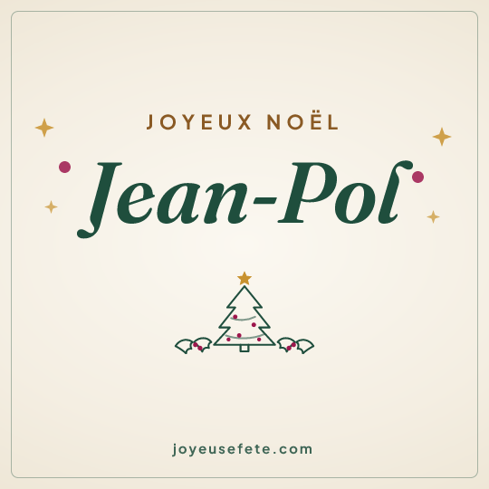 Image carrée « Joyeux Noël Jean-Pol » pour WhatsApp
