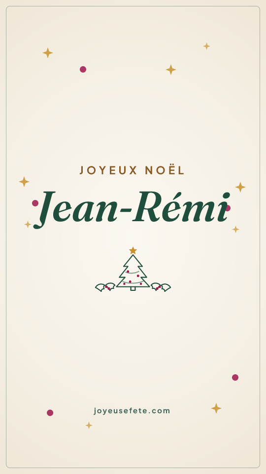 Image « Joyeux Noël Jean-Rémi » au format story