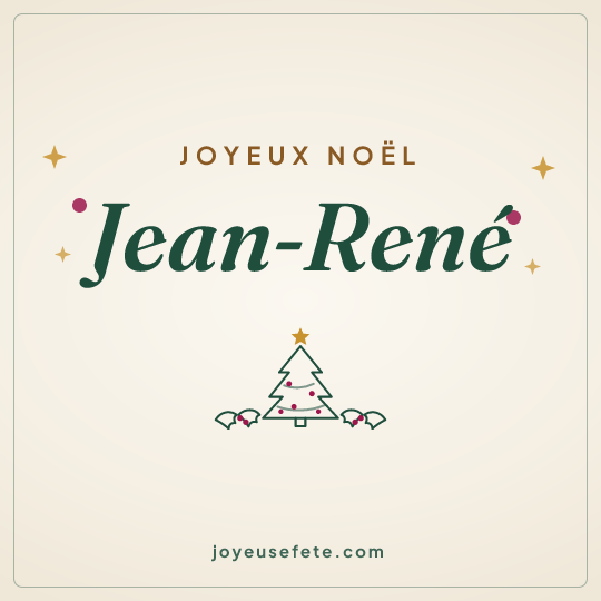 Image carrée « Joyeux Noël Jean-René » pour WhatsApp