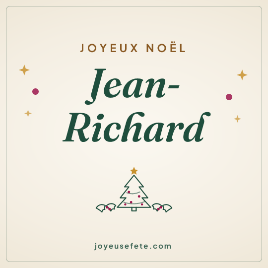 Image carrée « Joyeux Noël Jean-Richard » pour WhatsApp