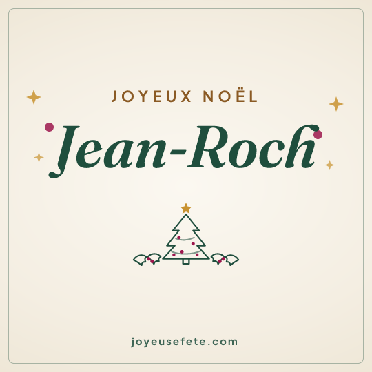 Image carrée « Joyeux Noël Jean-Roch » pour WhatsApp