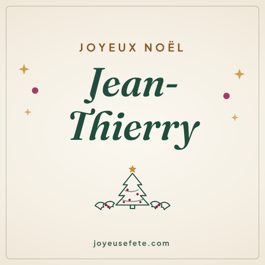 Image carrée « Joyeux Noël Jean-Thierry » pour WhatsApp