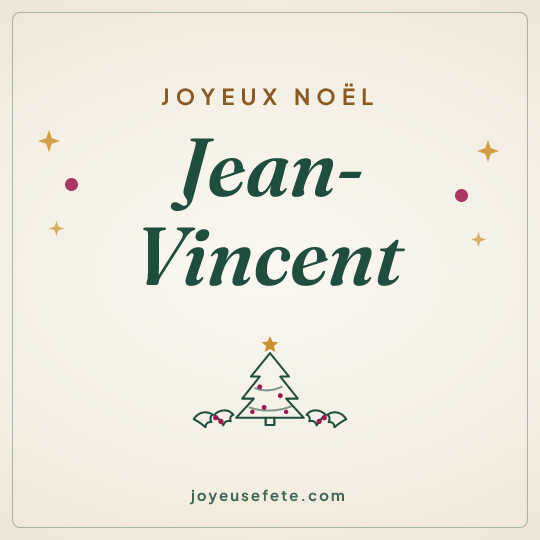 Image carrée « Joyeux Noël Jean-Vincent » pour WhatsApp