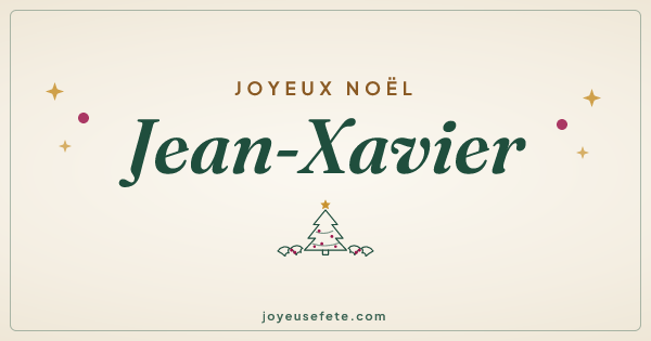Image « Joyeux Noël Jean-Xavier » au format large