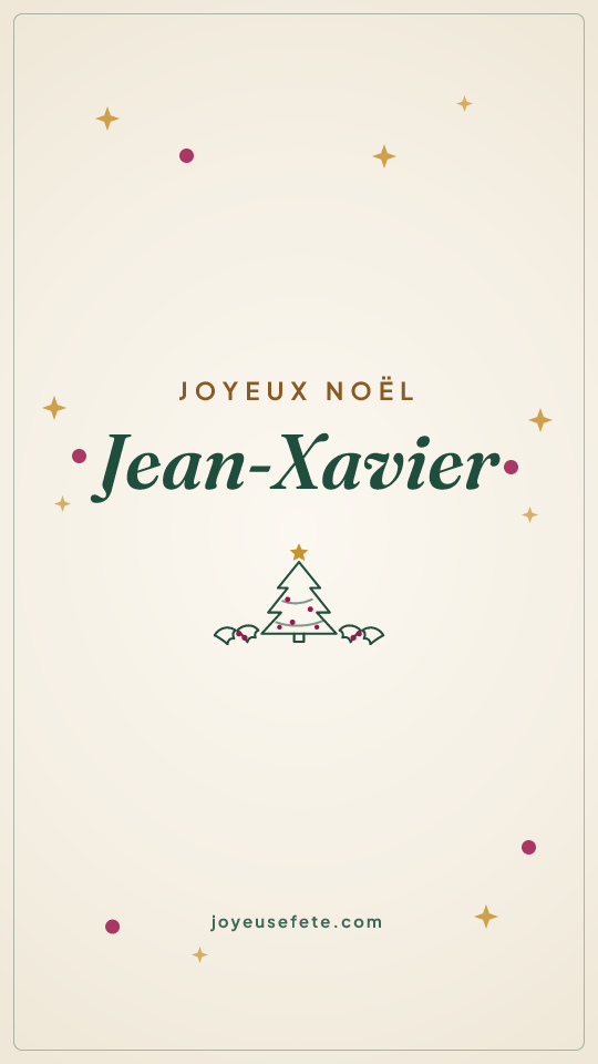 Image « Joyeux Noël Jean-Xavier » au format story