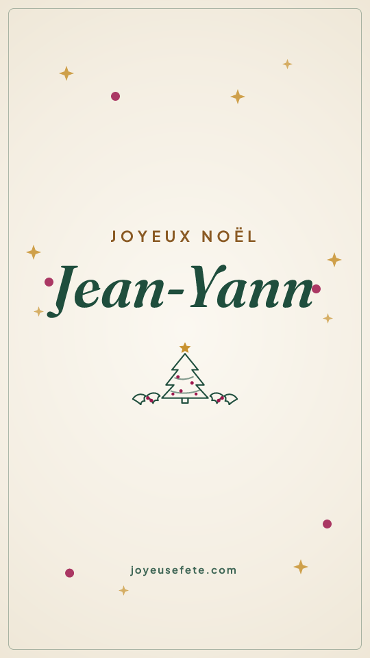 Image « Joyeux Noël Jean-Yann » au format story