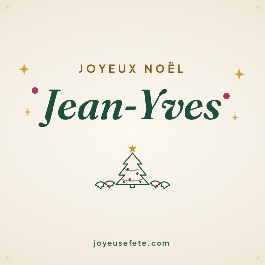 Image carrée « Joyeux Noël Jean-Yves » pour WhatsApp