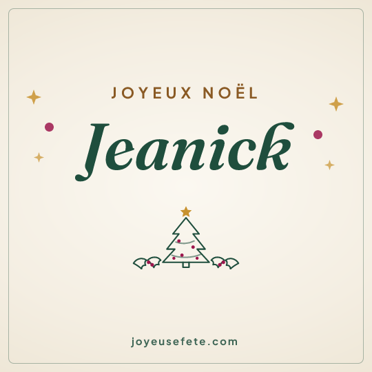 Image carrée « Joyeux Noël Jeanick » pour WhatsApp