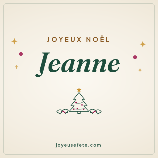 Image carrée « Joyeux Noël Jeanne » pour WhatsApp
