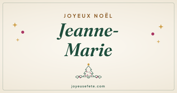 Image « Joyeux Noël Jeanne-Marie » au format large