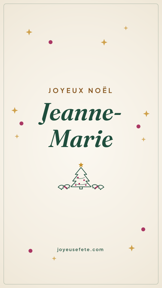 Image « Joyeux Noël Jeanne-Marie » au format story