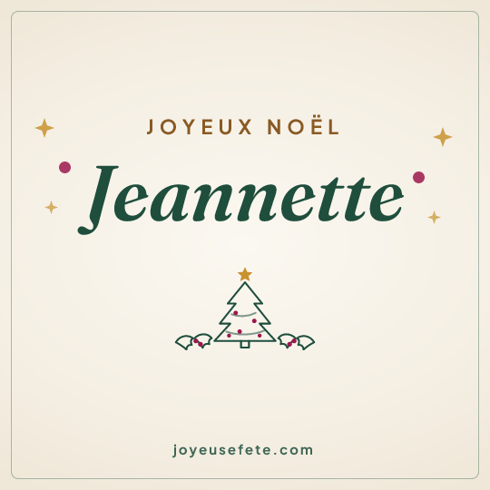 Image carrée « Joyeux Noël Jeannette » pour WhatsApp