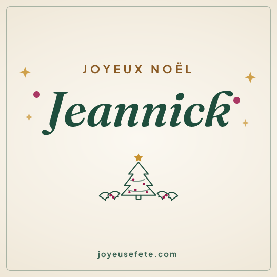 Image carrée « Joyeux Noël Jeannick » pour WhatsApp